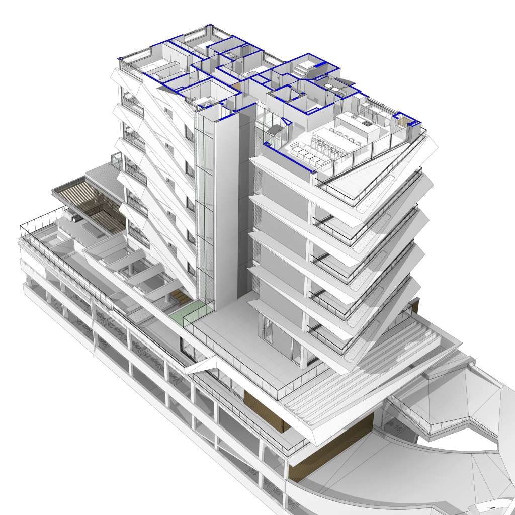 Prédio desenvolvido por QUADRO arquitetura em BIM